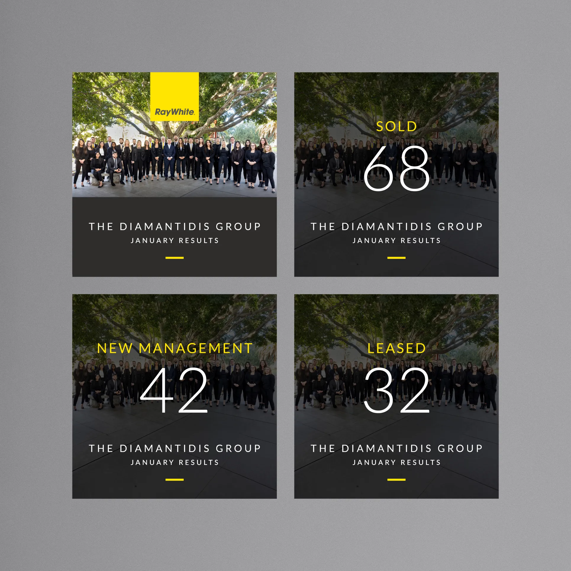 Social media content created for Ray White Diamantidis Group by Oneday Design Group